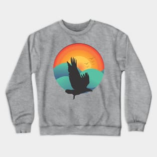 Vintage retro sunset art of zoo Crewneck Sweatshirt